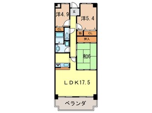 クレ－ル夙川の物件間取画像